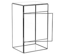 Toyvian Terrario de Vidrio Pequeño para Escritorio, Contenedor Ecológico Estructura de Estaño Negra, Soporte Transparente para Micropaisaje y Plantas Decorativas, Adecuado para Oficina