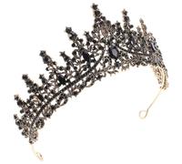 Toyvian Tiara Barroca Negra para Novia Gemas de Imitación, Diadema de Boda Vintage, Accesorio para Celebraciones y Sesiones de Fotos, Tocado Elegante para Mujer