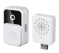 Toyvian Timbre con Vídeo Inteligente, Timbre Inalámbrico, Plástico, Blanco, 128g, 1000mah, Conversación Bidireccional en Real, Registros Cifrados, para Hogar y Escuela