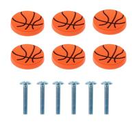 Toyvian Tirador Infantil de Baloncesto para Cajones y Armarios, 6 Piezas, Seguro y Fácil de Instalar, Material de Aleación de Zinc y Goma, Adecuado para Habitación Infantil