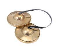 Toyvian Toca el Reloj de Platillos de Latón para Meditación Instrumento de Percusión Religioso para Yoga Pequeño Campana de Platillo