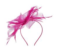 Toyvian Tocado de Malla Pluma y Pinza para Cabello, Diadema Clásica Color Rosa Fucsia, Accesorio Ligero para Bodas, Fiestas de Té y Eventos Obsequios para Mujer