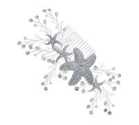 Toyvian Tocado para Boda Peineta de Estrella de Mar y Perlas de Cristal, Accesorio para Cabello de Novia y Dama de Honor, Adecuado para Recogidos Elegantes