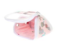 Toyvian Transportín para Hámster Portátil de Terciopelo Rosa para Todas Las Estaciones Bolsa de Viaje Transparente para Mascotas Pequeñas como Jerbos Ardillas y Chinchillas Diseño