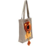 Toyvian Transportín Portátil para Mascotas Pequeñas, Bolso de Hombro de Lona Diseño de León, Tamaño Pequeño, Color Gris Oscuro, Bolsa de Transporte Ajustable para Gatos y Perros,