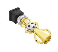 Toyvian Trofeo y Superficie Lisa Textura de Balón Base Negra Estable Dorado de Plástico de Fútbol Diseño Distintivo de Competición