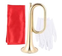 Toyvian Trompeta de Corneta de Estilo Antiguo para Estudiantes de Latón Color Rojo Incluye Bolsa Y Guantes de Tela