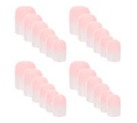Toyvian Uñas Postizas a Presión Cortas Cuadradas Blancas Degradado Rosa, 24 Piezas (6 Sets), Cobertura Total, Diseño Elegante para Fiestas y Uso Diario