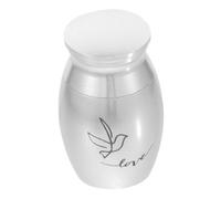 Toyvian Urna Conmemorativa para Pájaros Pequeños Acero Inoxidable Plata Mini Urna Cremación Cenizas Mascota Recuerdo Protección Duradera Uso Interior Doméstico