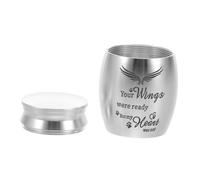 Toyvian Urna para Cenizas de Mascotas Mini Acero Inoxidable con Diseño Alas Guardianas Contenedor Pequeño para Restos de Perros y Gatos Recuerdo Protector y Duradero