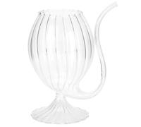 Toyvian Vaso de Vidrio Transparente para Beber Vino y Jugo, Copa Creativa con Boquilla Curva, Capacidad 300 Ml, Adecuado para Fiestas, Hogar y Bar, Copa para Vino con Paja Integrada