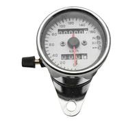 Toyvian Velocímetro de Motocicleta LED Retro, Odómetro para Motocicleta, Tablero Blanco, Doble Cuentakilómetros, Metal y Plástico, con Luz Indicadora, para Motos Todoterreno, Aficionados