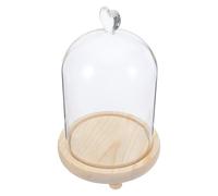 Toyvian Vitrina de Cúpula de Cristal Grande con Forma de Corazón para Exhibir Flores y Figuras de Arcilla, Base de Madera y Vidrio para Decoración del Hogar