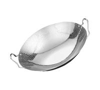 Toyvian Wok de Acero Inoxidable 26 Cm Doble Asa, Olla de Cocina para Hogar y Camping, Utensilio de Cocina Resistente y Fácil de Limpiar, Adecuado para Cocinar al Aire Libre