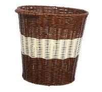 Toyvian Woven Trash Bin Imitation Rattan Design Ventilated Office Waste Basket Reusable Decorative Bin For Reception Conference Rooms