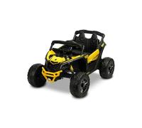 TOYZ by CARETERO Maverick Electric ATV/Buggy Ride-On - Tracción 4x4 con 800W de Potencia - Neumáticos de Espuma EVA, Suspensión, Luces LED - Bluetooth, Radio FM y USB - Edades 3-8 - Amarillo