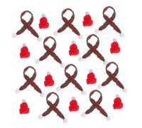 TOYZFRIENDY 10 Juegos Mini Knit Christmas Hats Scarves Lana DIY Decoración Botellas Muñecas Accesorios Festivos para Manualidades Navidad