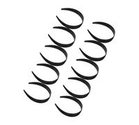 TOYZFRIENDY 10 piezas Diademas Plásticas para Manualidades Base Ancha sin Dientes Color Sólido Negro Banda para Cabello DIY para Niñas y Mujeres Accesorio Resistente para Spa y Maquillaje
