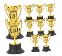 TOYZFRIENDY 10 Piezas Mini Trofeos de Plástico para Base Negra Premios y Decoración para Competencias Regalos Pequeños para Fiesta Infantil