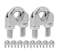 TOYZFRIENDY 10 Unidades Abrazaderas para Cable de Acero Inoxidable Fijación Resistente con Tornillo para Cuerdas de Tienda Pinzas de Metal Anticorrosión para Cables y Cuerdas Exteriores