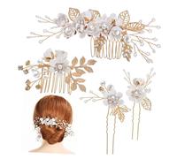 TOYZFRIENDY 1juego Peine Lateral De Flores Perlas y Pedrería Accesorios De Novia Para Bodas De Peinetas Elegantes Para