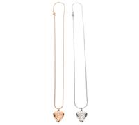 TOYZFRIENDY 2 Collares Urna para Cenizas de Mascotas Colgante Pequeño en Forma de Pata y Corazón Acero Inoxidable Bicolor Plata y Rosa Collar Conmemorativo para Perros y Gatos Joyería