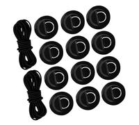 TOYZFRIENDY 2 Juegos de Anillas en D de Acero Inoxidable con Cordón Elástico Marino de 25 M y Parches de PVC Negros para Tabla de Paddle Surf y Kayak Inflable Accesorios de Sujeción