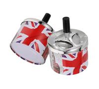 TOYZFRIENDY 2 Piezas Ceniceros Metálicos Giratorios Inoxidable Unidades Diseño con Tapa Automática para Extinguir Cigarrillos para Uso Interior Baño y Terraza Souvenir Unido