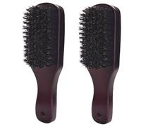 TOYZFRIENDY 2 piezas Cepillo de Cerdas de Jabalí para Hombre Cepillo de Limpieza Facial y Barba con Mango de Madera para Colgar Compacto y Portátil para Barbas Gruesas y Rizadas