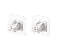 TOYZFRIENDY 2 Piezas Clips Adhesivos para Barras Telescópicas de Cortinas Gancho sin Taladro para Baño Soporte de Fijación para Superficie Lisa Blanco