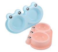 TOYZFRIENDY 2 Piezas Comedero para Mascotas Antideslizante con Doble Cuenco Forma de y Resistente para Perros y Gatos para Alimento Seco y Húmedo Exterior y Callejeros