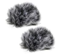 TOYZFRIENDY 2 piezas Cubiertas Protectoras para Micrófono de Clip Antiviento para Grabación y Reducción de Ruido Accesorio para Canto y Estudio Negro y Gris