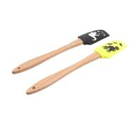 TOYZFRIENDY 2 Piezas De Silicona Con Mango De Madera Fantasma Resistente Al Calor Rabraper De Crema Para Pasteles Temático Víspera De Todos Raspador Frío Negro