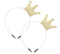 TOYZFRIENDY 2 piezas Diademas Coronas Doradas para Niñas Diseño Brillante con Purpurina Ligeras y Cómodas para Fiestas y Bodas Pack de Accesorio para Pelo Infantil