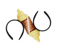 TOYZFRIENDY 2 piezas Diademas Mujer con Diseño de Cucurucho de Helado Accesorios Pelo para Maquillaje y Lavado Facial Aros Pelo Divertidos para Fiesta y Cosplay Cintillos Mujer Cartoon