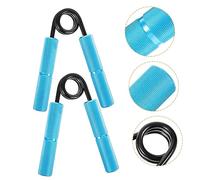 TOYZFRIENDY 2 Piezas Fortalecedor de Mano Metálico con Mango de Aluminio Ejercitador de Antebrazo para Entrenamiento de y Flexibilidad Portátil para Casa y Oficina Azul