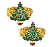 TOYZFRIENDY 2 Piezas Hebillas de Cortina Navideñas con Diseño de Árbol de Navidad de Unidades Sujetadores Metálicos Resistentes con Resorte para Alzapaños Decorativos Sala Dormitorio y Oficina