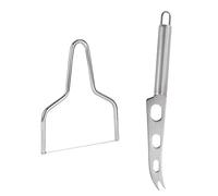 TOYZFRIENDY 2 Piezas Kit Cortadora y Cuchillo de Queso Inoxidable Herramientas Ergonómicas para Lonchas y Corte Preciso Cocina y Profesional Resistente y Duradero