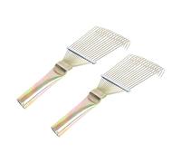 TOYZFRIENDY 2 piezas Peines para Lana y Pelo de Mascotas Acero Duradero para Perros Gatos Ovejas Cuidado Animal Herramientas de Rastrillo Portátiles