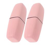 TOYZFRIENDY 2 Piezas Portable Travel Toothbrush Cup with Leakproof Cover Plastic Toothpaste Storage Containers For Camping School Business and Home Use