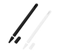 TOYZFRIENDY 2 Piezas Protector de Silicona para Pencil de Cubiertas Antideslizantes Funda Protectora de Punta y Cuerpo Negro y Accesorio Compatible para Lápiz Táctil