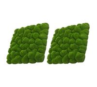 TOYZFRIENDY 2 Piezas Tablero de Musgo Artificial Flocado Verde, Estera de Musgo Falso para Decoración de Pared, Mini Jardín Césped Artificial para Hogar y Jardinería