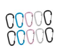 TOYZFRIENDY 20 Piezas Mosquetones de Aluminio para Camping Portabotellas Portátiles y Llavero Clips de Cierre Forma de Huevo y Resistente Colores Aleatorios para Mochilas y Color Aleatorio