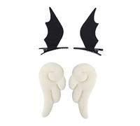 TOYZFRIENDY 2pares Pinza Cabello Alas De Ángel Para Niña De Cuero Estampado De Ángel Para Uso Diario y Fiestas