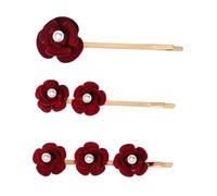 TOYZFRIENDY 3 Pinzas Cabello Forma de Rosa en Color Rojo, Accesorios Pelo Fáciles de Usar y Decorativos, Pack de 3 Unidades para Bodas y Viajes Románticos
