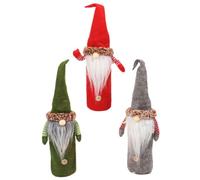 TOYZFRIENDY 3piezas Bolsa para Botellas De Vino Navideña De Papá Noel Funda Navideña para Botella De Vino y Champán para Decoración De Navidad y Regalos