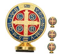 TOYZFRIENDY 4 Piezas Adornos de San Metálicos para Navidad Decoración Única de Belén para Iglesia Mesa y Oficina de Resistentes y Detallados