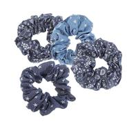 TOYZFRIENDY 4 piezas Coleteros de Vaquera Elásticos Lazos para Pelo con Diseño Casual Sujetadores de Coleta para Mujer y Niñas Accesorios de Moda para Tipo de Cabello