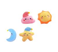 TOYZFRIENDY 4 Piezas Colgantes de Peluche DIY para Mochila Llavero Estrella Sol Luna y Nube Decorativas Ligeras y Portátiles para Colgar Accesorio Práctico y Regalo