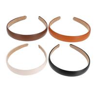 TOYZFRIENDY 4 piezas Diademas Anchas Retro de PU para Mujer Accesorios de Pelo Simples y Versátiles para Uso Diario Limpieza Facial y Deporte Colores Surtidos